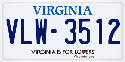 VA license plate VLW3512