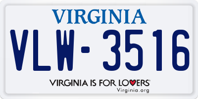 VA license plate VLW3516