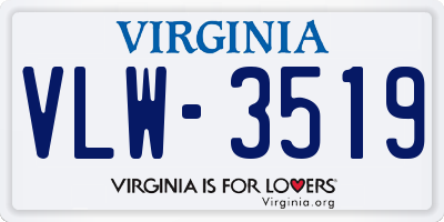 VA license plate VLW3519