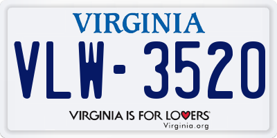 VA license plate VLW3520