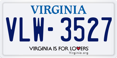 VA license plate VLW3527