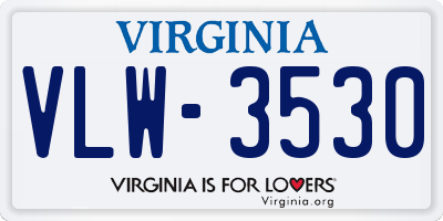 VA license plate VLW3530