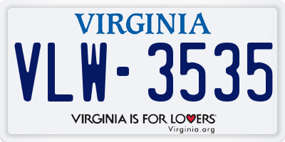 VA license plate VLW3535