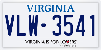 VA license plate VLW3541