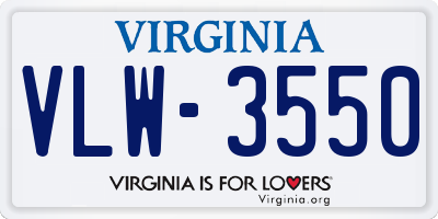 VA license plate VLW3550