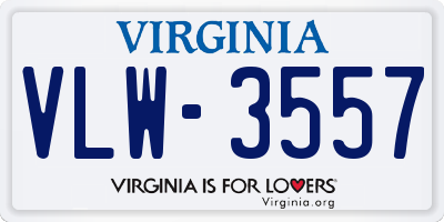 VA license plate VLW3557