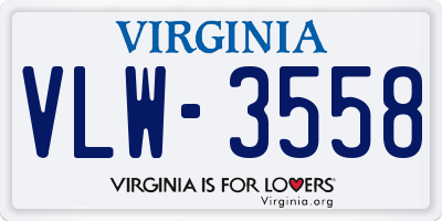 VA license plate VLW3558