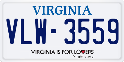 VA license plate VLW3559