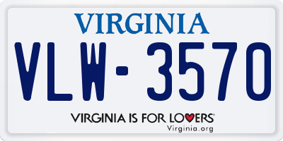 VA license plate VLW3570