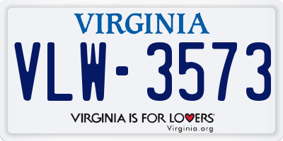 VA license plate VLW3573