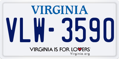 VA license plate VLW3590