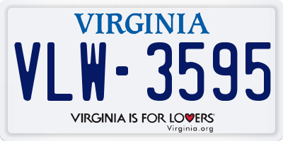 VA license plate VLW3595