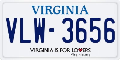 VA license plate VLW3656