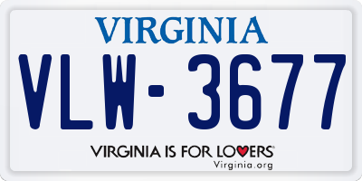 VA license plate VLW3677