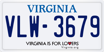 VA license plate VLW3679