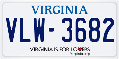 VA license plate VLW3682