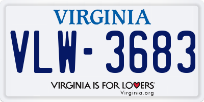 VA license plate VLW3683