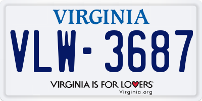 VA license plate VLW3687