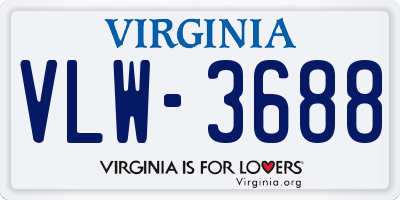 VA license plate VLW3688