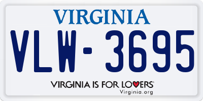 VA license plate VLW3695