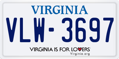 VA license plate VLW3697