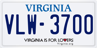 VA license plate VLW3700