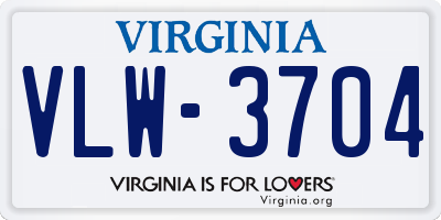 VA license plate VLW3704