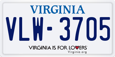 VA license plate VLW3705