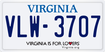 VA license plate VLW3707