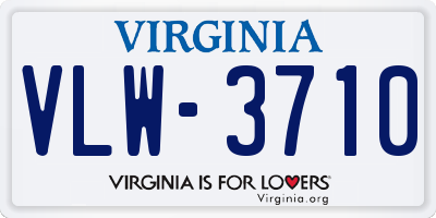 VA license plate VLW3710