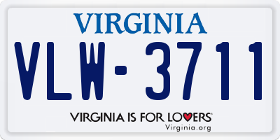 VA license plate VLW3711