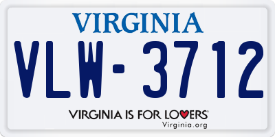 VA license plate VLW3712