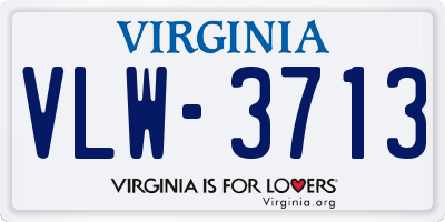 VA license plate VLW3713