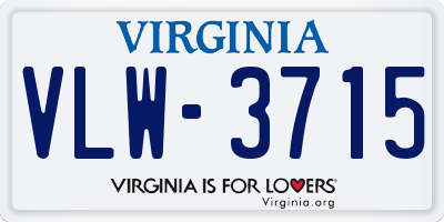 VA license plate VLW3715