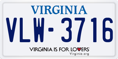 VA license plate VLW3716