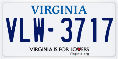 VA license plate VLW3717