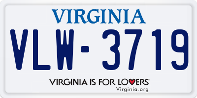 VA license plate VLW3719