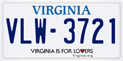 VA license plate VLW3721