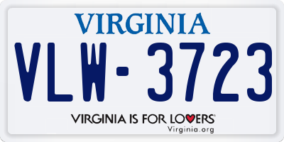 VA license plate VLW3723