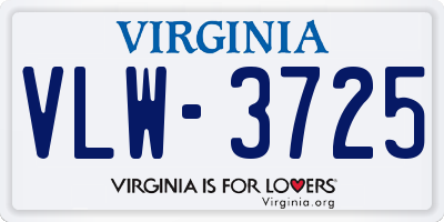 VA license plate VLW3725