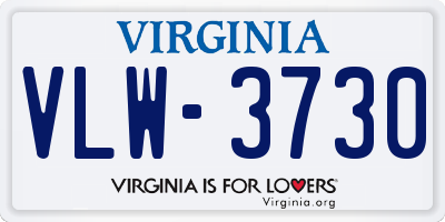 VA license plate VLW3730