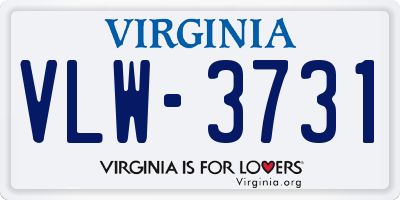 VA license plate VLW3731