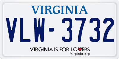 VA license plate VLW3732