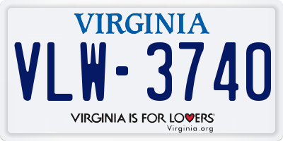 VA license plate VLW3740