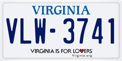 VA license plate VLW3741