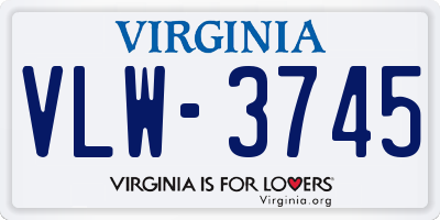 VA license plate VLW3745