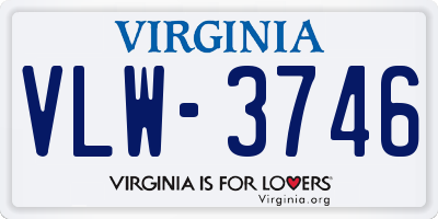 VA license plate VLW3746