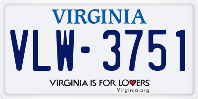 VA license plate VLW3751