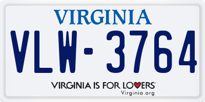 VA license plate VLW3764