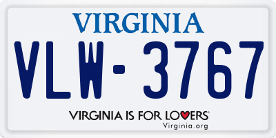 VA license plate VLW3767